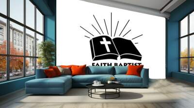 Christian church book icon isolated on transparent background Wall mural