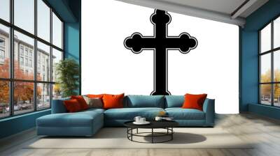 Christian cross icon isolated on white background Wall mural