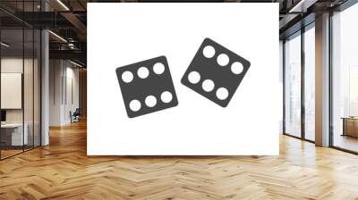 Dice Icon, Vector dices icon Wall mural