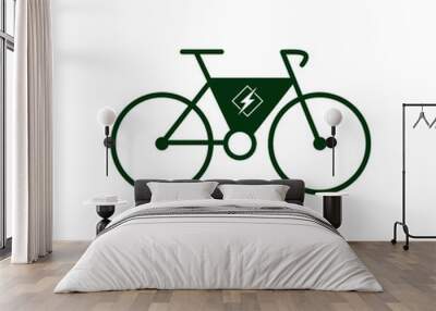 E-Bike, E Bike sign, Electric bike, Electric bicycle icon isolated on white background Wall mural