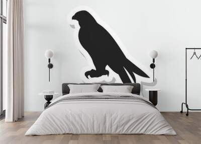 Falcon sticker icon isolated on gray background Wall mural