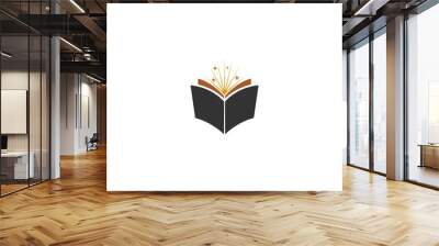 Magic Spells book glyph logo icon isolated on white background Wall mural