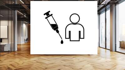 Medical vaccination icon. Medicine vaccine sign isolated on white background Wall mural