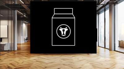 Milk icon isolated on dark background Wall mural