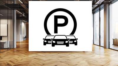 Parking icon isolated on white background Wall mural