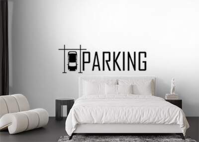 Parking logo icon sign isolated on white background Wall mural