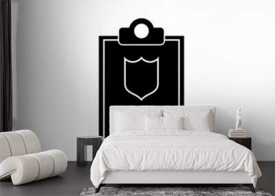 Privacy checklist icon. Pc security logo isolated on white background Wall mural