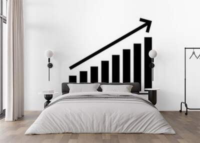 Profit growing icon. Progress bar. Growing graph icon graph sign Wall mural