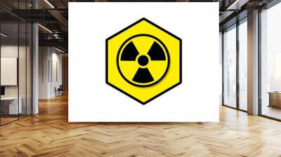 Radiation icon symbol isolated on white background Wall mural