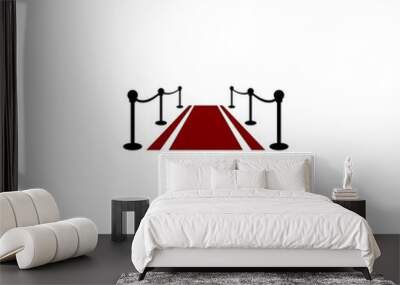 Red carpet icon isolated on white background Wall mural