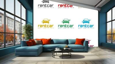 Rent car logo icon isolated on white background. Set icons colorful Wall mural