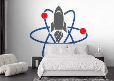 Rocket Science Atom Logo Icon Design Wall mural