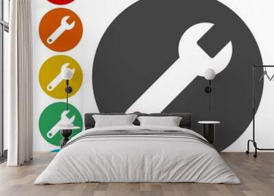 Service tool icon, wrench icon Wall mural