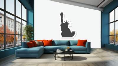 Statue of Liberty icon sticker isolated on gray background Wall mural