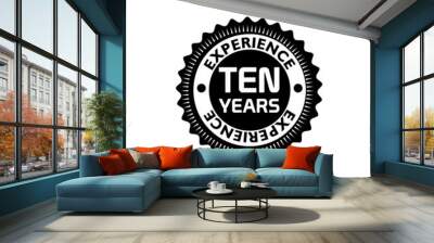 Ten years experience icon isolated on white background Wall mural