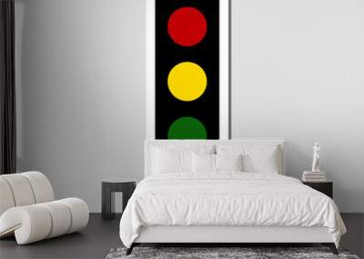 Traffic light sticker icon isolated on gray background Wall mural