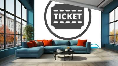 Vector ticket icon, 6 Colors Included Wall mural