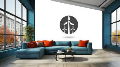 Wind energy logo icon with shadow Wall mural