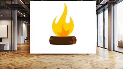 Wooden Camp Fire, Bonfire, Campfire icon isolated on white background Wall mural