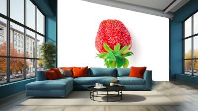 Red berry strawberry isolated on white background Wall mural