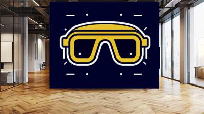 _Safety_Glasses_Modern_Line_Icon_Vector_Line_Art_CuteI Wall mural