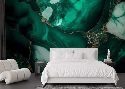 abstract green marble surface texture background Wall mural