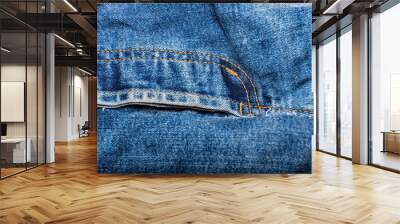 background of blue jeans denim texture Wall mural