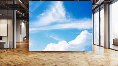 white fluffy clouds in the blue sky Wall mural