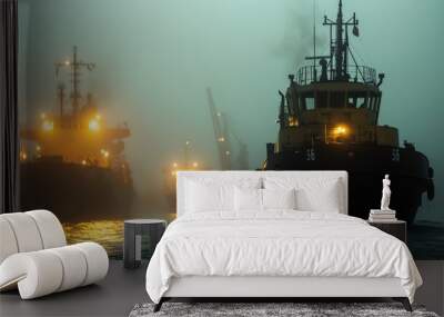 Harbor Hues in Hushed Tones Wall mural