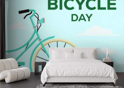 flat vector world bicycle day illustration design Wall mural