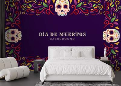 gradient Dia de muertos, day of dead background illustration Wall mural