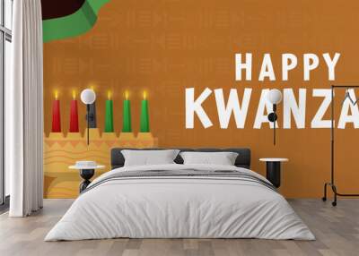 gradient happy kwanzaa horizontal banner illustration Wall mural