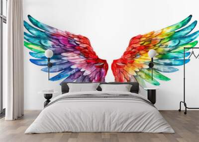 angel wings watercolor digital painting good quality Wall mural