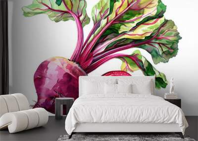 beet root watercolor digital painting good quality Wall mural