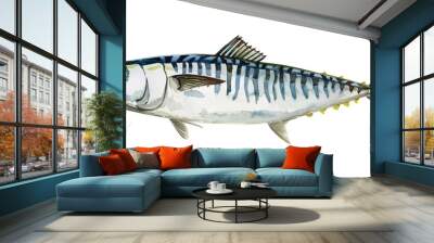 mackerel fish watercolor digital painting good quality Wall mural