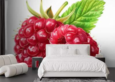 raspberry watercolor digital painting good quality Wall mural