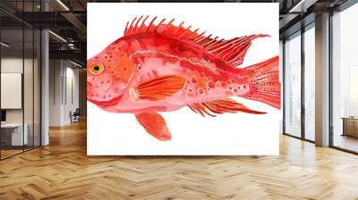 red rock fish watercolor digital painting good quality Wall mural