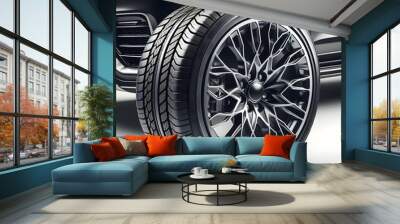 The wheel tires of cars, the necessities of modern people, the toys of adults, Generative AI Wall mural