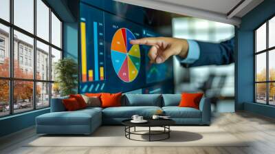 Financial dashboard showing diversification of investment or asset allocation or portfolio management on stock market and fund Wall mural