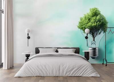 Innovation and business practices that prioritize sustainability and social responsibility. Environmental care and development. ecosystem and green energy. Wall mural