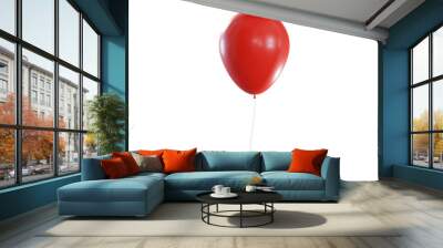 red balloon isolated on white Wall mural