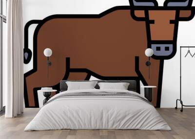 Farm Beef Icon. Farming gardening concept icon style Wall mural