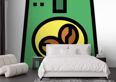 coffee bag filled outline icon style Wall mural