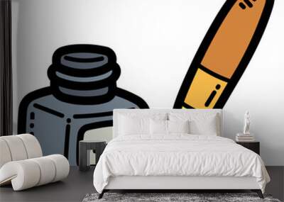 ink pen filled outline icon style Wall mural