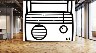 radio line icon style Wall mural