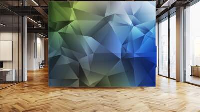 Dark Blue, Green vector abstract mosaic backdrop. Colorful illustration in polygonal style with gradient. Brand new style for your business design. Wall mural