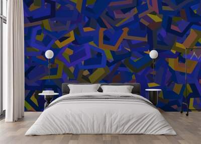 Dark Blue, Yellow vector backdrop with hexagons. Wall mural