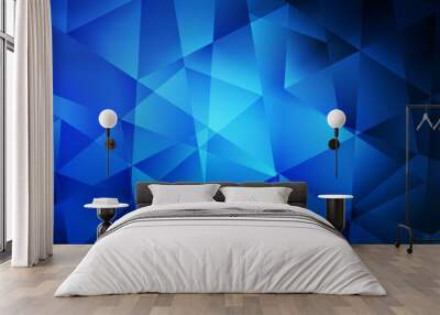 Dark BLUE vector abstract polygonal background. Wall mural