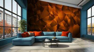 Dark Brown vector triangle mosaic texture. Wall mural