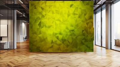 Dark Green vector polygon abstract backdrop. Wall mural